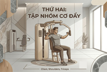 Thứ Hai – Khởi động tuần mới với bài tập cho nhóm cơ Đẩy (Ngực, Vai, Tay sau)